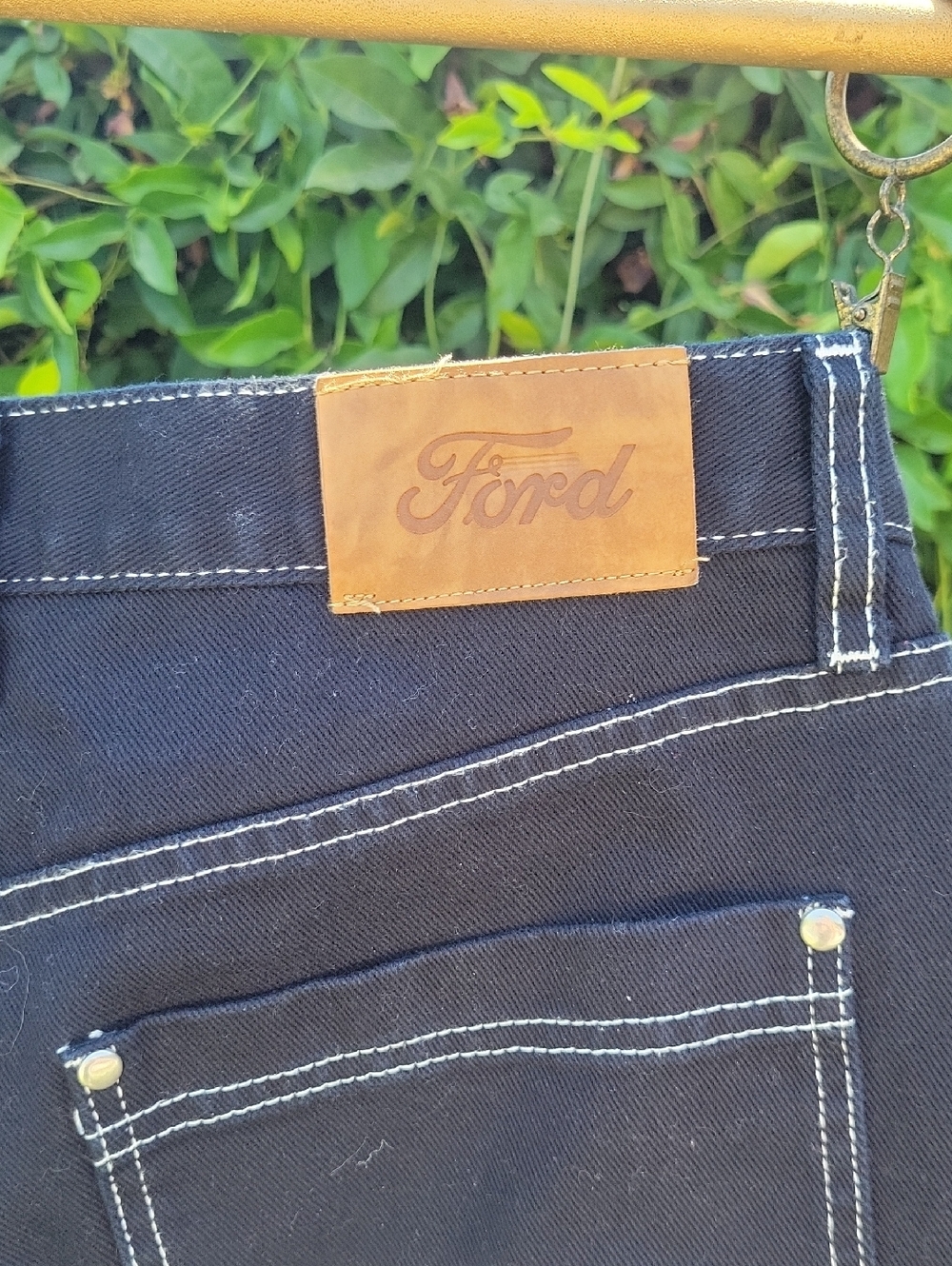 FORD Embroidered Star Double Knee Carpenter Baggy Jeans Sz 32 - Picture 12 of 13